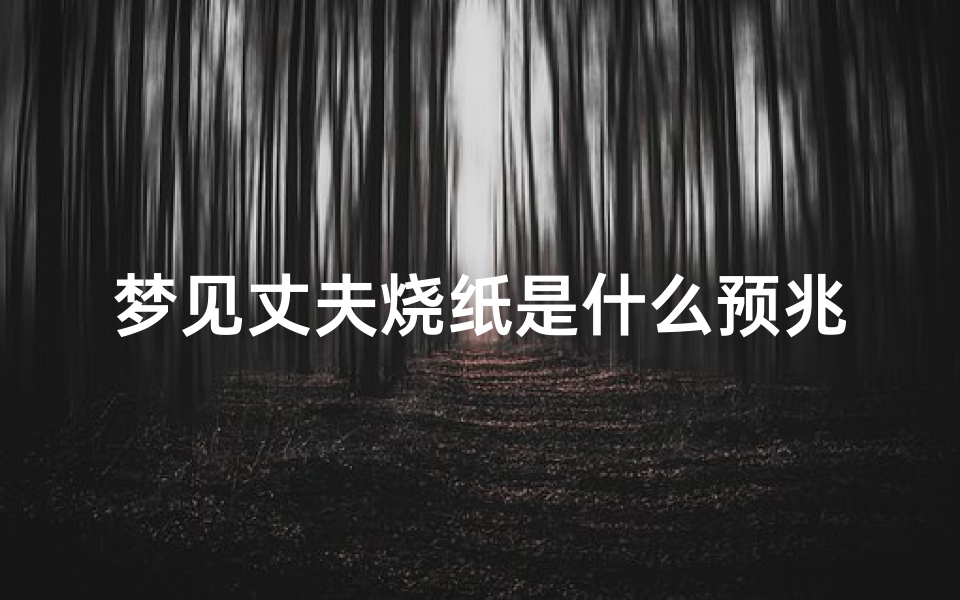 梦见丈夫烧纸是什么预兆(梦见丈夫烧纸钱)