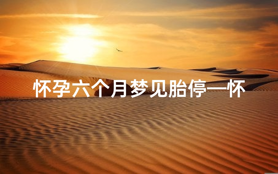 怀孕六个月梦见胎停—怀孕梦见胎停育流产是什么意思