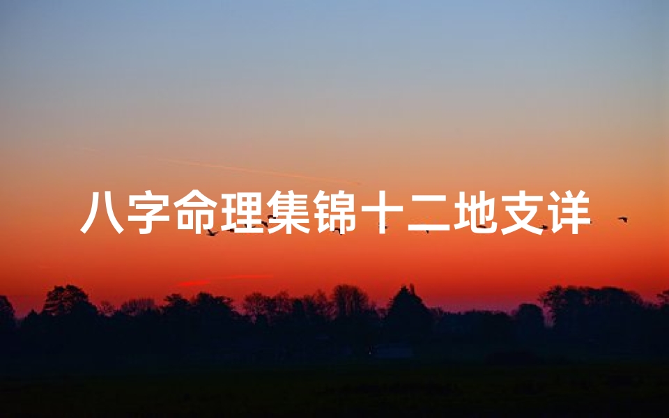 八字命理集锦十二地支详解、看八字的顺序及十二地支类象(下)