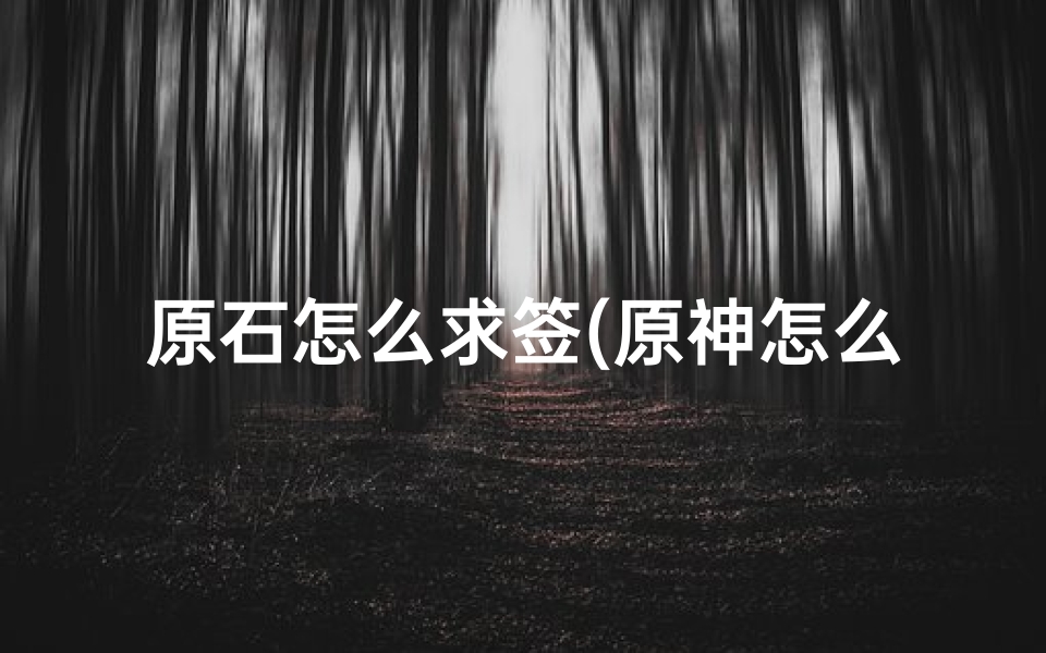 原石怎么求签(原神怎么求签)