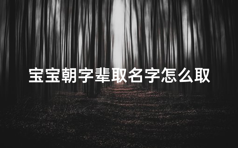 宝宝朝字辈取名字怎么取-《宝宝朝字辈取名攻略:如何巧妙命名?》