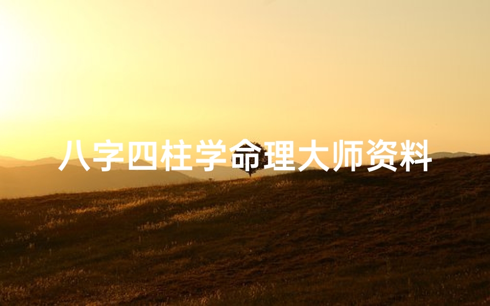 八字四柱学命理大师资料、四柱命理学视频-海瑞算卦网