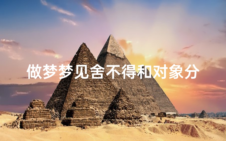 做梦梦见舍不得和对象分开(梦见舍不得离开喜欢的人)