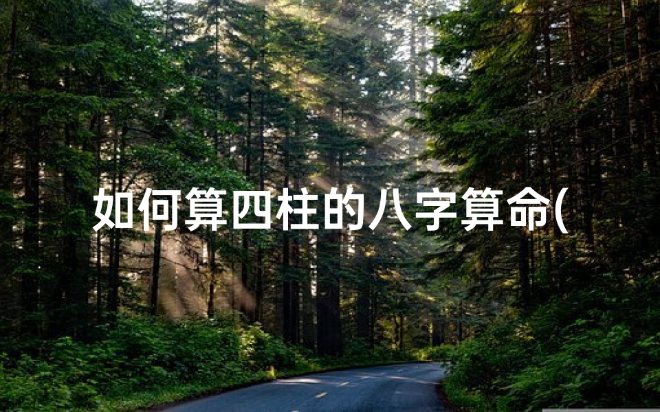 如何算四柱的八字算命(如何用八字算命)