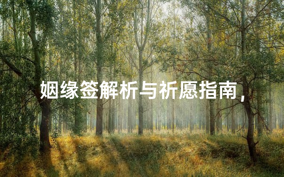 姻缘签解析与祈愿指南,揭秘千年姻缘文化中的爱情密码