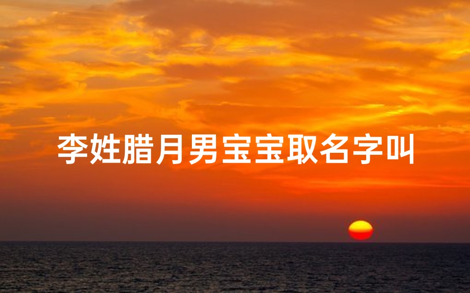 李姓腊月男宝宝取名字叫什么_男孩腊月出生起啥名字好听