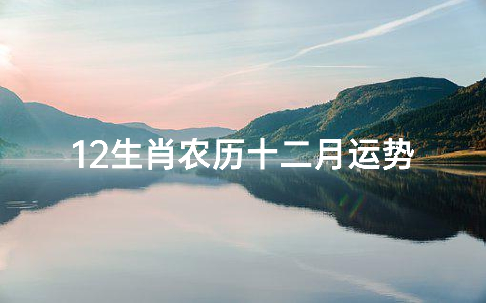 12生肖农历十二月运势