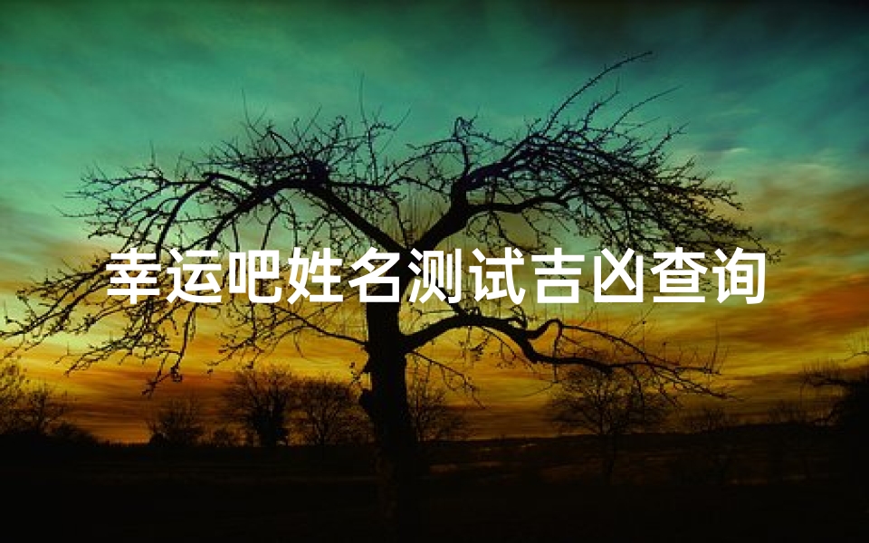 幸运吧姓名测试吉凶查询(测另一半的姓名超准测另一半的姓名超准姓名测试命运)