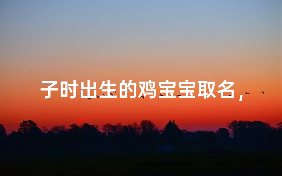 子时出生的鸡宝宝取名,如何根据五行八字起个好名字