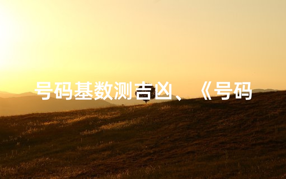 号码基数测吉凶、《号码基数揭秘:吉凶预测新篇章》-海瑞算卦网
