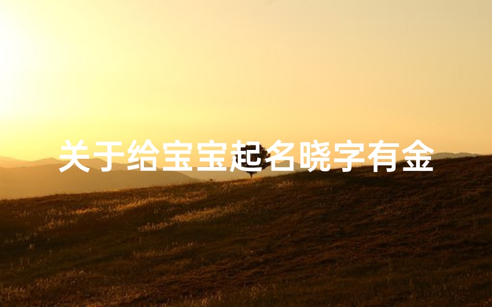 关于给宝宝起名晓字有金意吗的信息(独一无二的姓顾小孩名字)