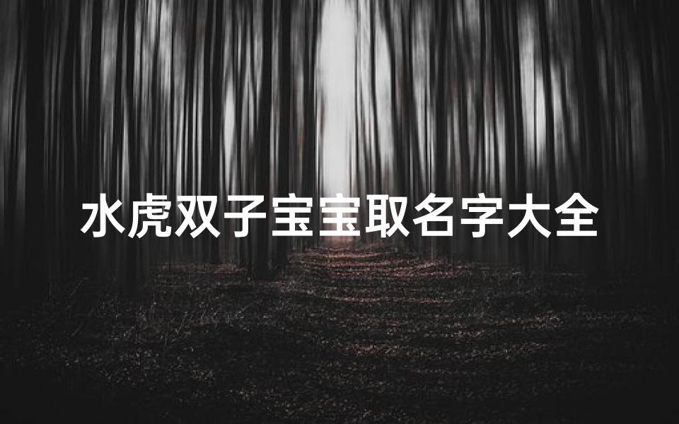 水虎双子宝宝取名字大全