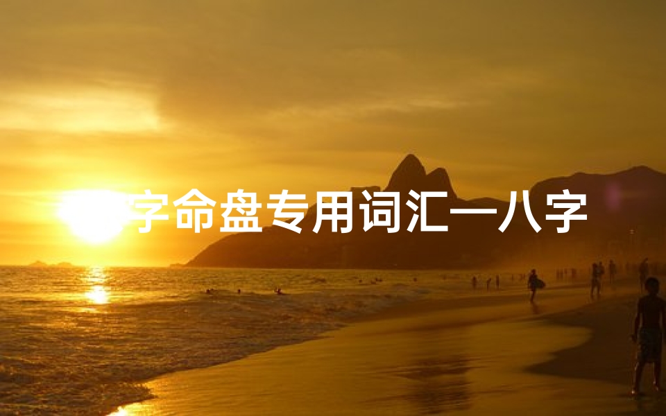 八字命盘专用词汇—八字命盘讲解