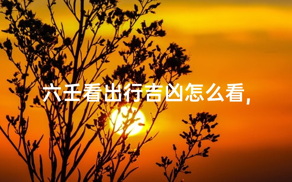 六壬看出行吉凶怎么看,六壬判断