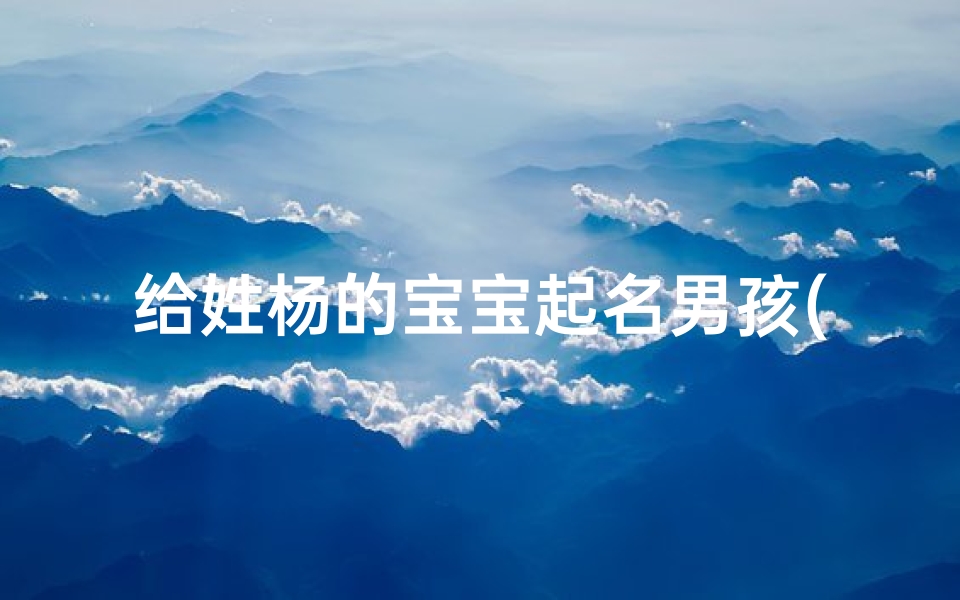 给姓杨的宝宝起名男孩(宝宝取名姓杨男孩好名字有哪些)