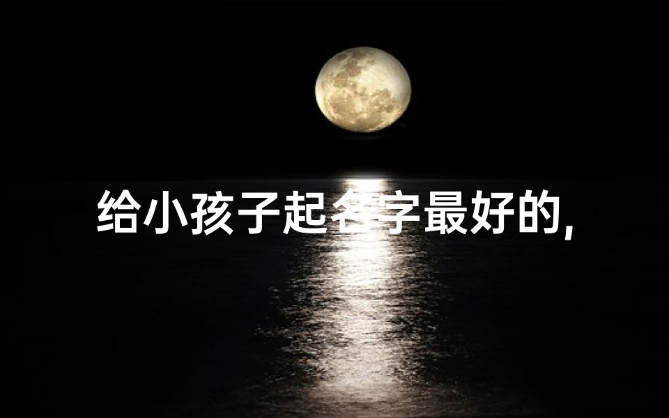 给小孩子起名字最好的,《巧思妙想:给孩子起名的最佳指南》