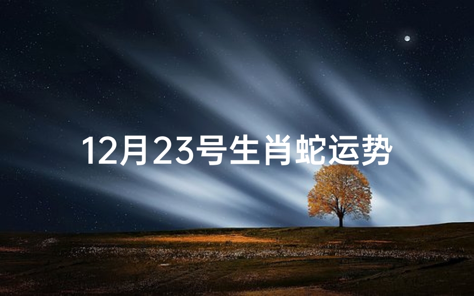 12月23号生肖蛇运势