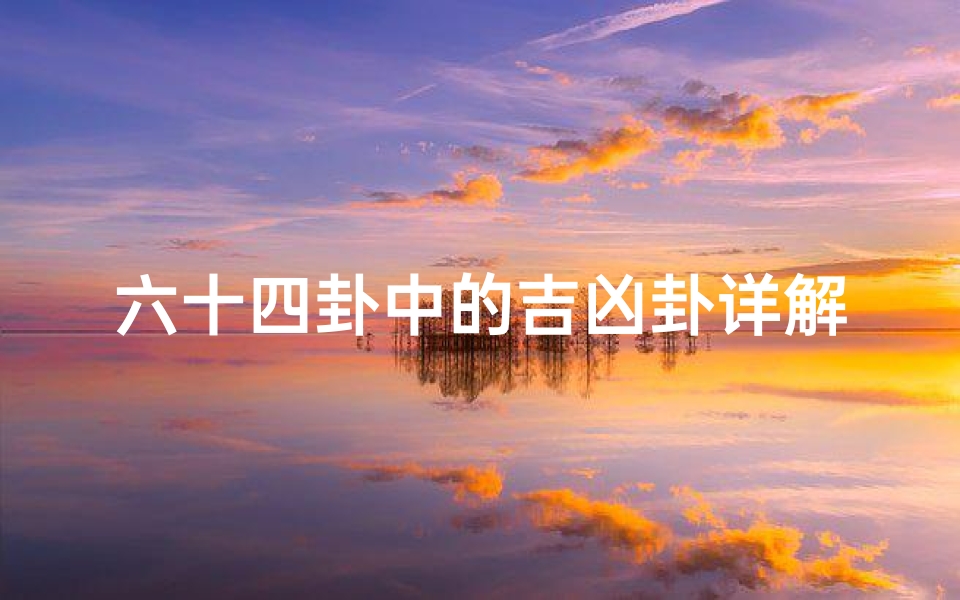 六十四卦中的吉凶卦详解,《六十四卦吉凶揭秘:古法解读智慧之光》-海瑞算卦网
