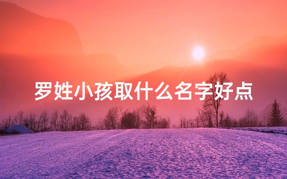 罗姓小孩取什么名字好点—《罗姓宝宝取名大全:创意美名汇聚一堂》