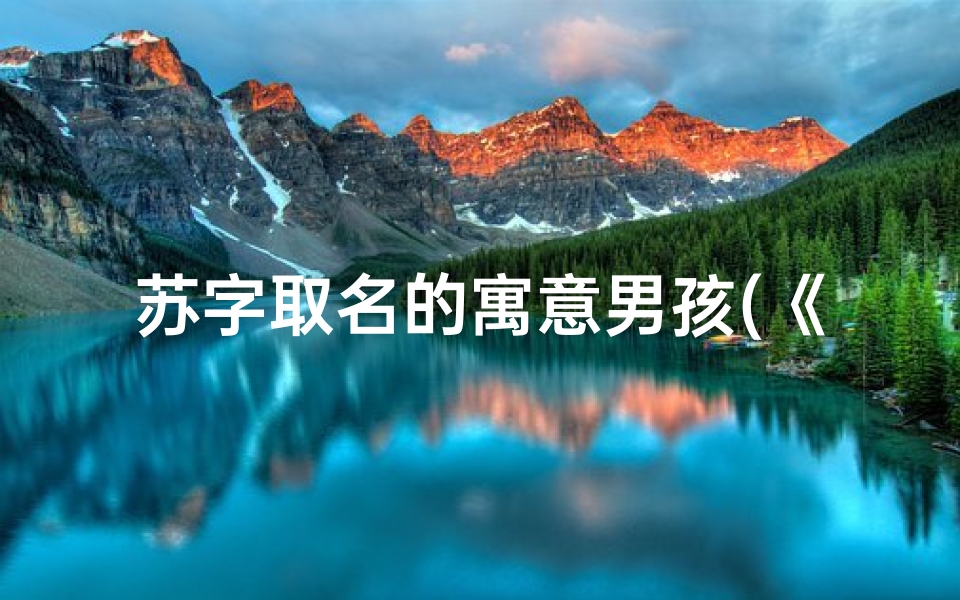 苏字取名的寓意男孩(《苏屹:屹立不倒的童年梦想》)
