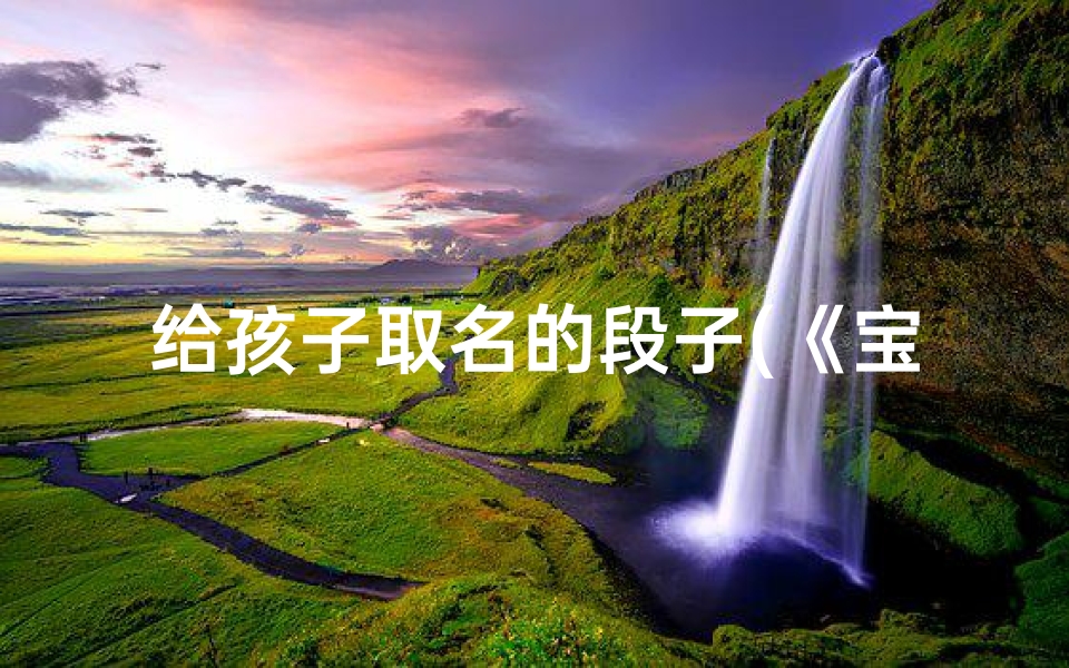 给孩子取名的段子(《宝宝起名:创意无限,童趣盎然好名字》)