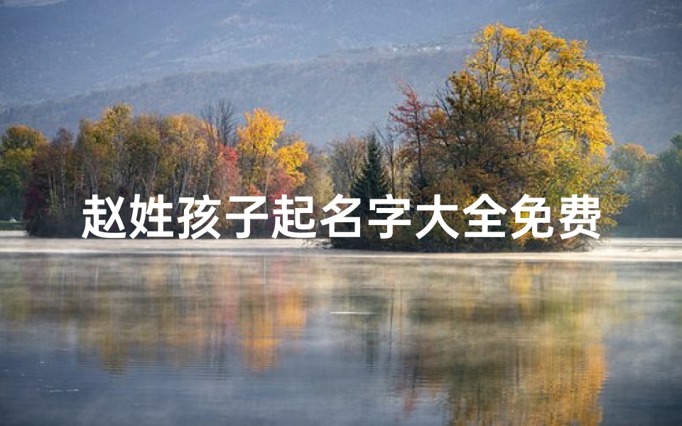 赵姓孩子起名字大全免费—《赵姓宝宝八字起名:传承古韵,启迪未来》
