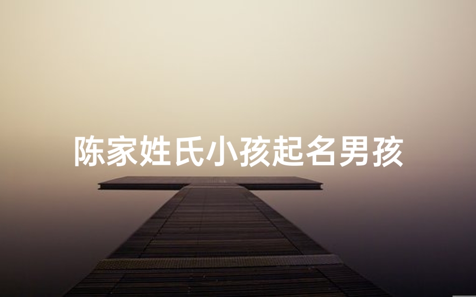 陈家姓氏小孩起名男孩