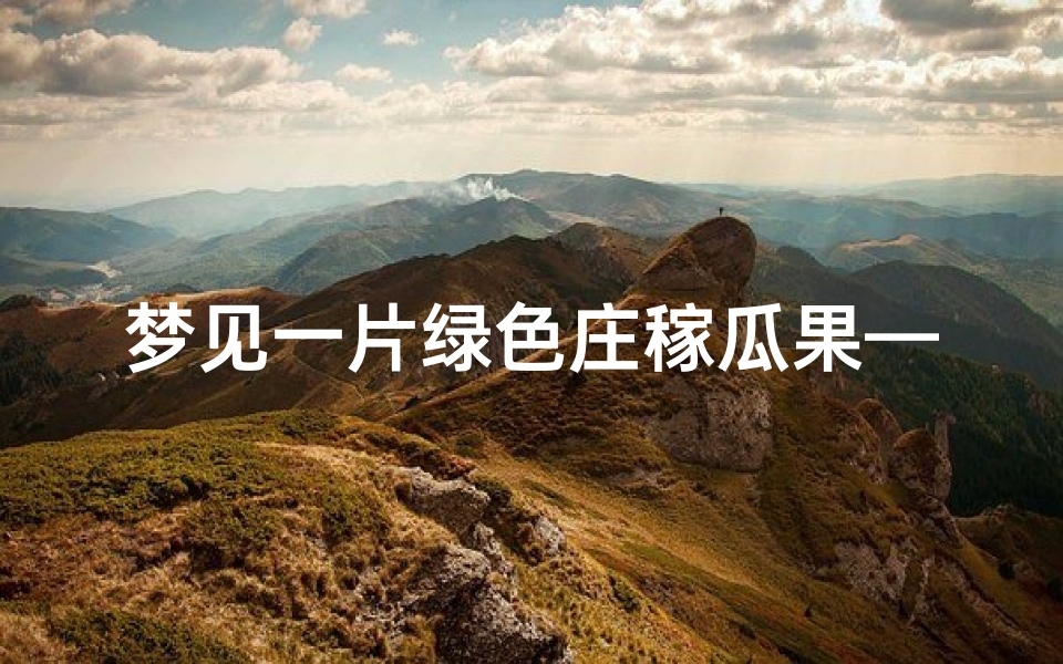 梦见一片绿色庄稼瓜果—梦见一片绿色的庄稼是什么意思啊