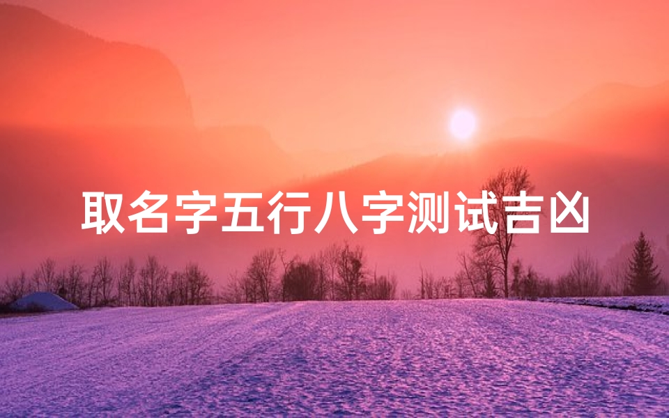 取名字五行八字测试吉凶(五行八字五格命理取名测试,测八字五行与取名)