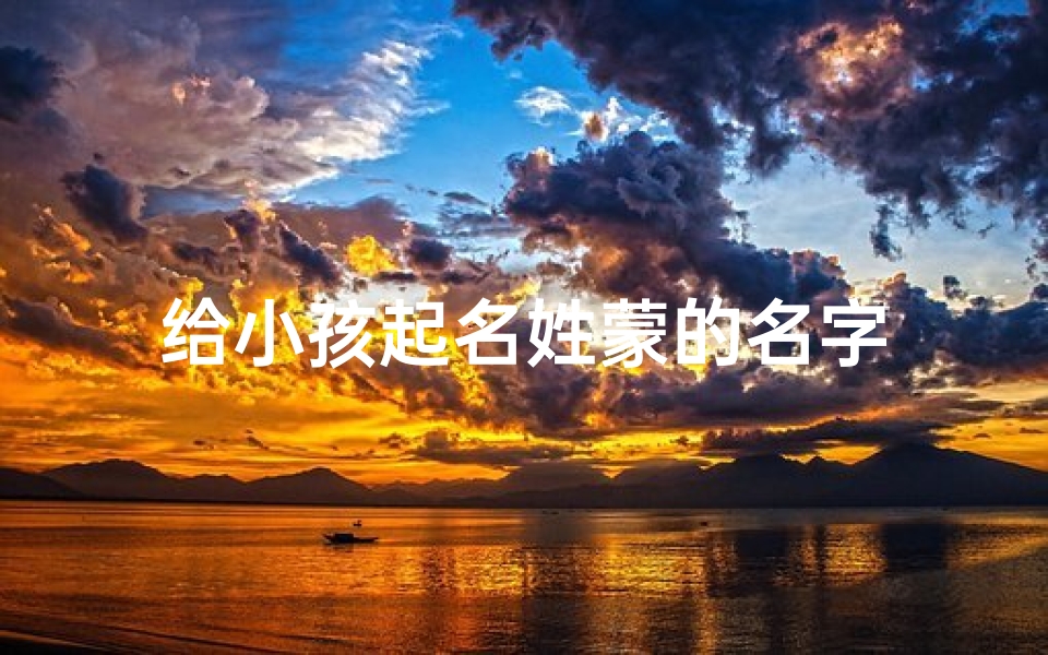 给小孩起名姓蒙的名字