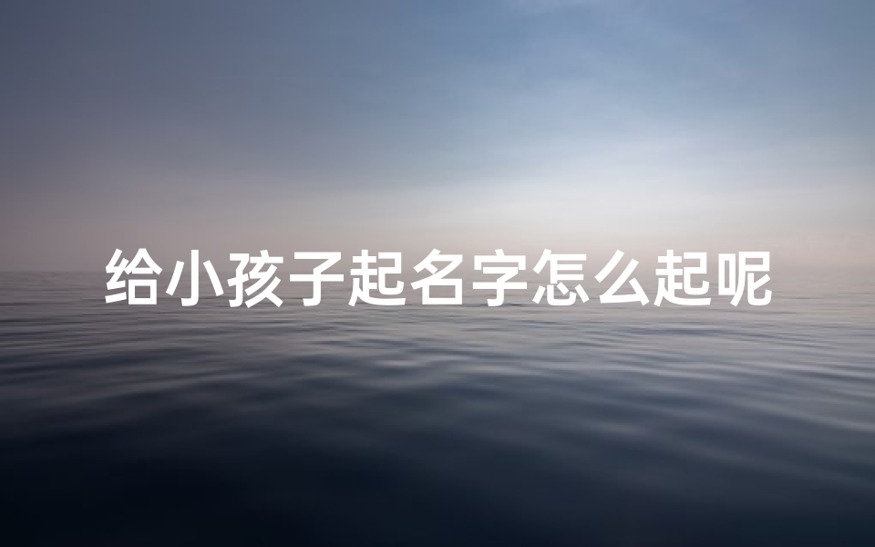 给小孩子起名字怎么起呢(《宝宝起名攻略:如何为宝贝挑选好名字》)