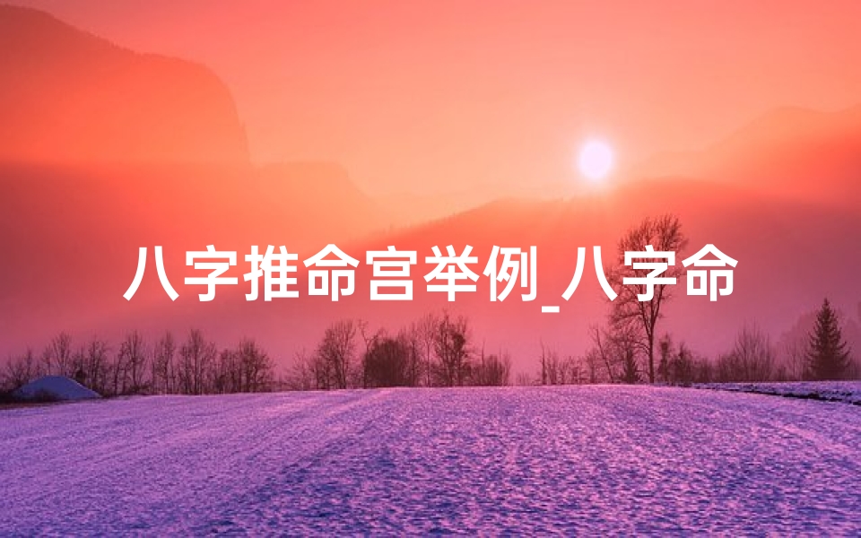 八字推命宫举例_八字命宫对推命真的有用吗?