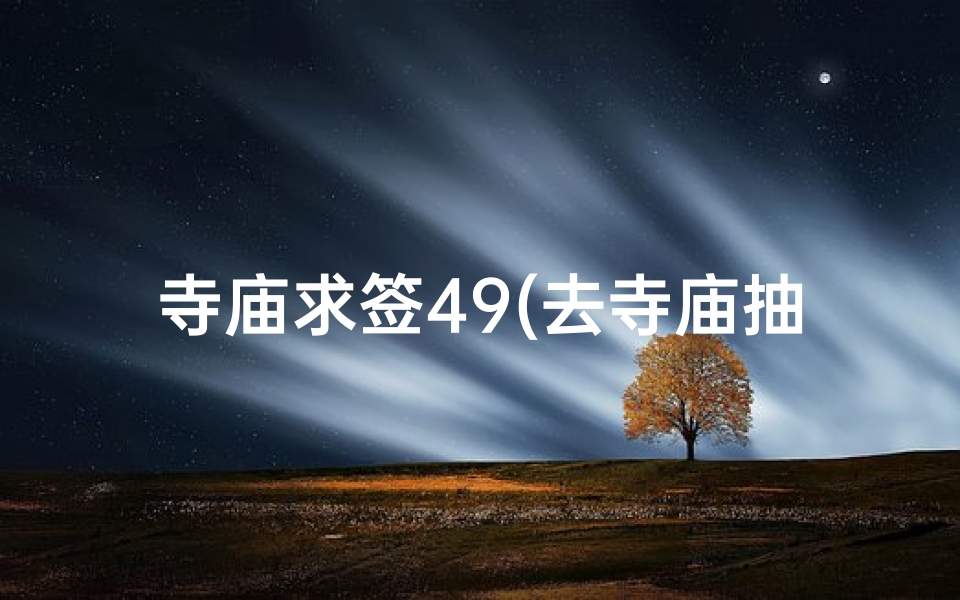 寺庙求签49(去寺庙抽签是什么意思啊)