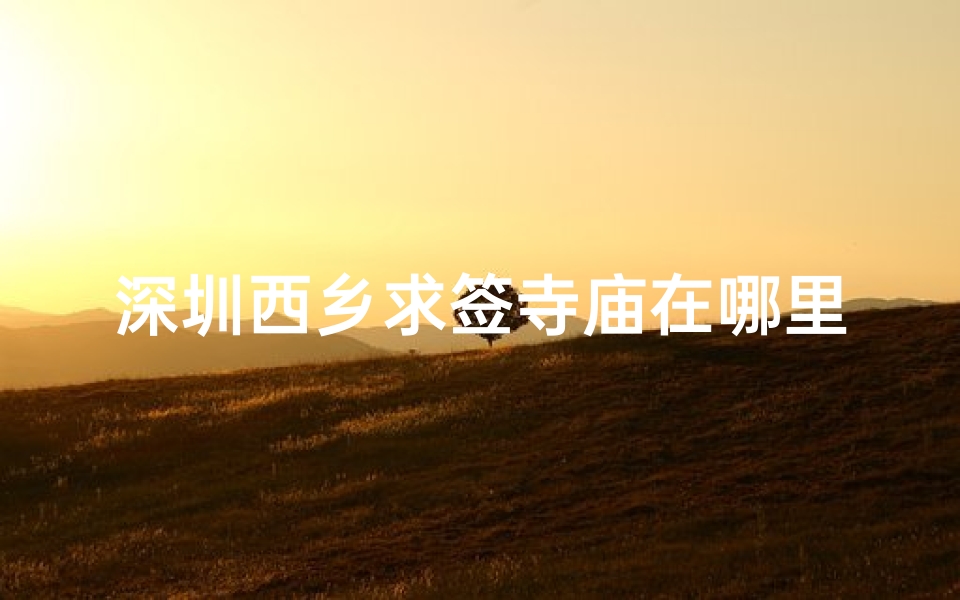 深圳西乡求签寺庙在哪里(深圳有多少座寺庙 )