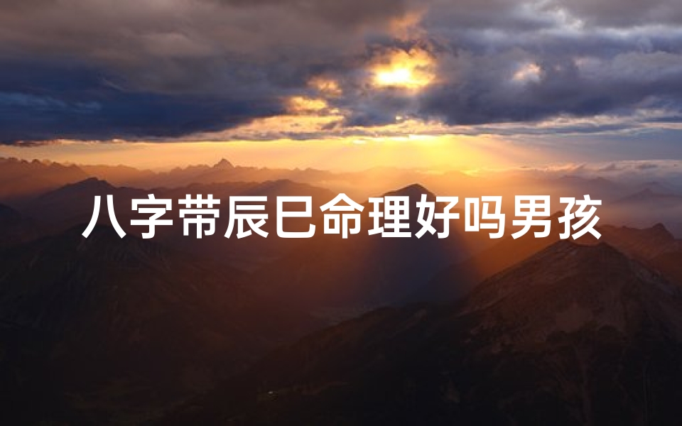 八字带辰巳命理好吗男孩、《辰巳命理佳选:八字带辰巳的男孩成长指南》