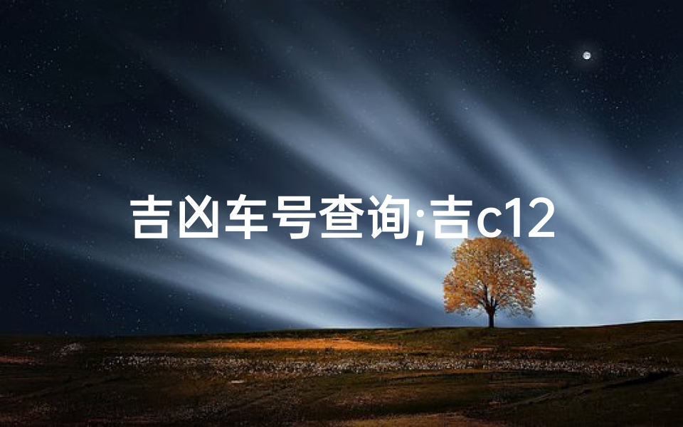 吉凶车号查询;吉c12k62吉凶:揭秘数字背后的运势秘密