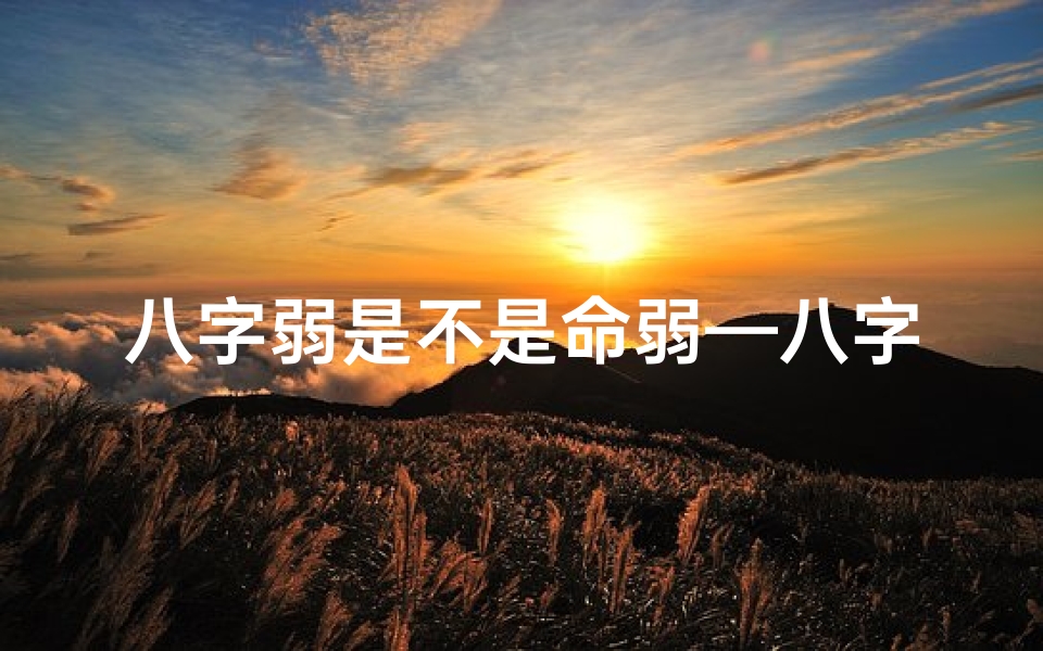 八字弱是不是命弱—八字弱是什么
