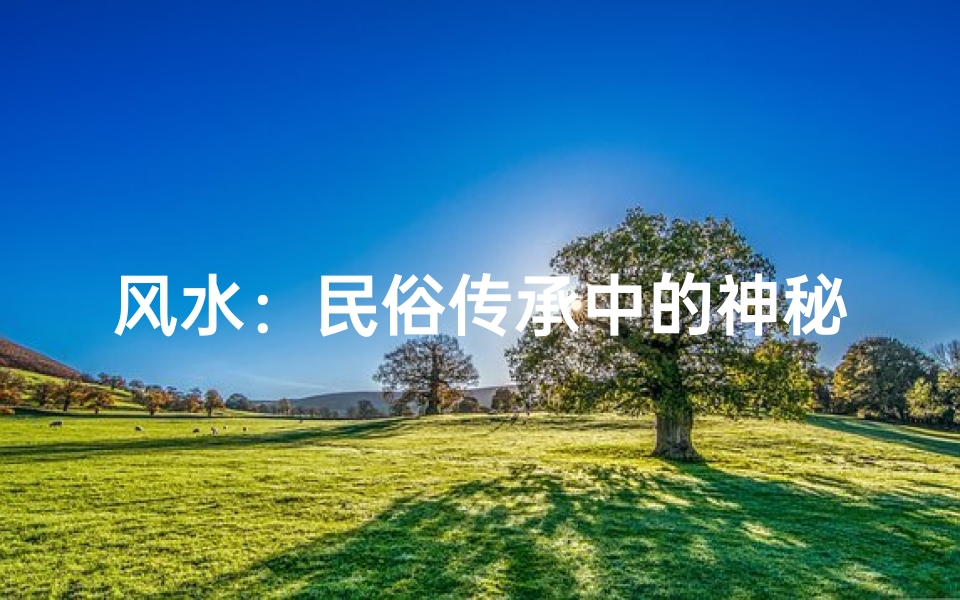风水:民俗传承中的神秘行业揭秘