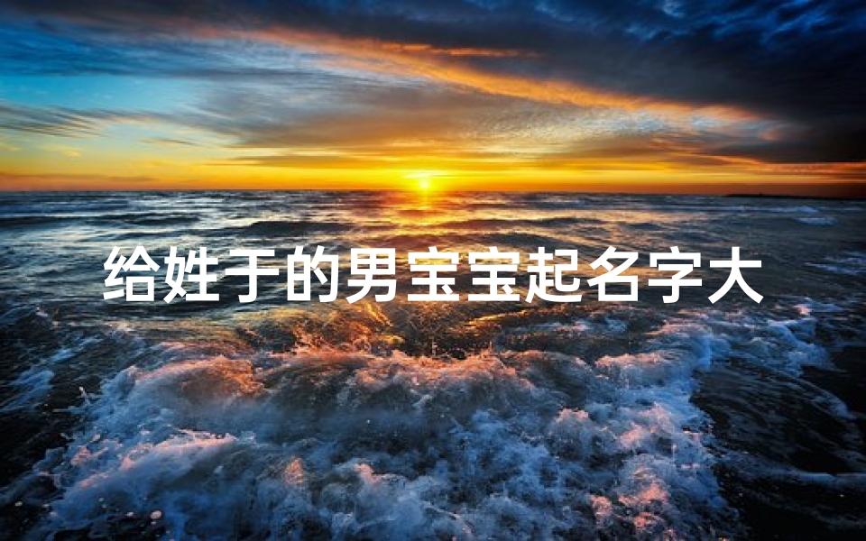 给姓于的男宝宝起名字大全(于姓男孩名字大全属龙龙年出生的男孩名字)