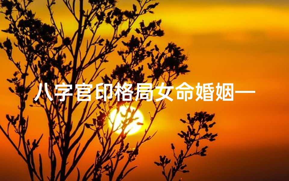 八字官印格局女命婚姻—八字官印格局女命婚姻解析:揭秘幸福姻缘密码