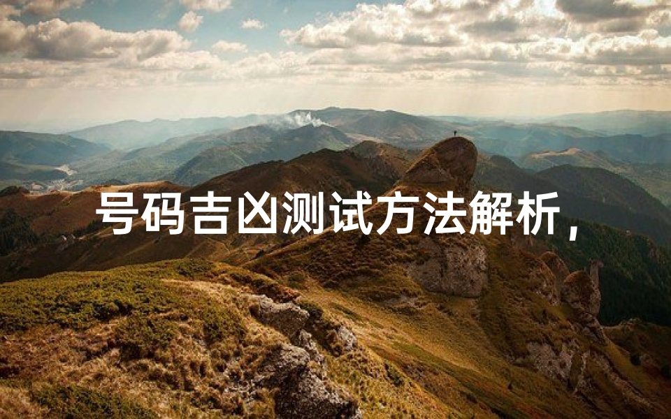 号码吉凶测试方法解析，如何通过数字能量学判断运势好坏