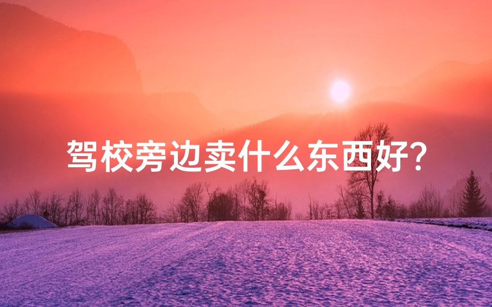 驾校旁边卖什么东西好?—驾校档口风水布局:影响学员学车运势?