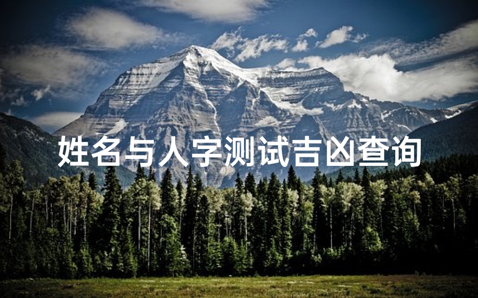 姓名与人字测试吉凶查询(测试姓名吉凶,测名字吉凶)