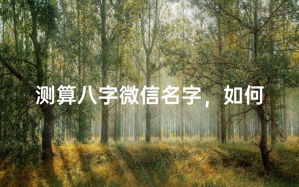 测算八字微信名字,如何根据生辰八字取个好听的微信昵称