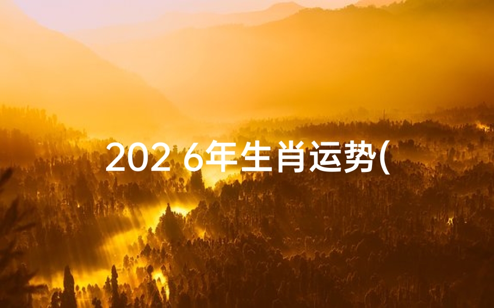 202 6年生肖运势(2026年生肖运势排行榜)