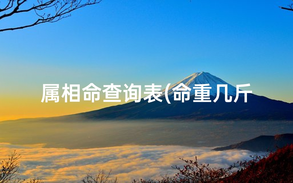 属相命查询表(命重几斤几两查询表)