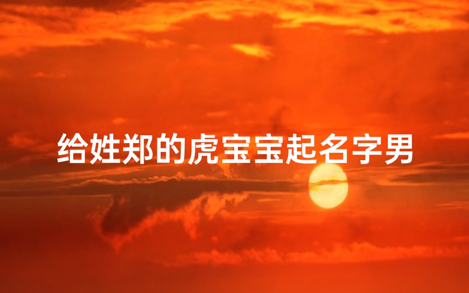 给姓郑的虎宝宝起名字男孩(姓郑属虎的男孩今年生叫什么名字)