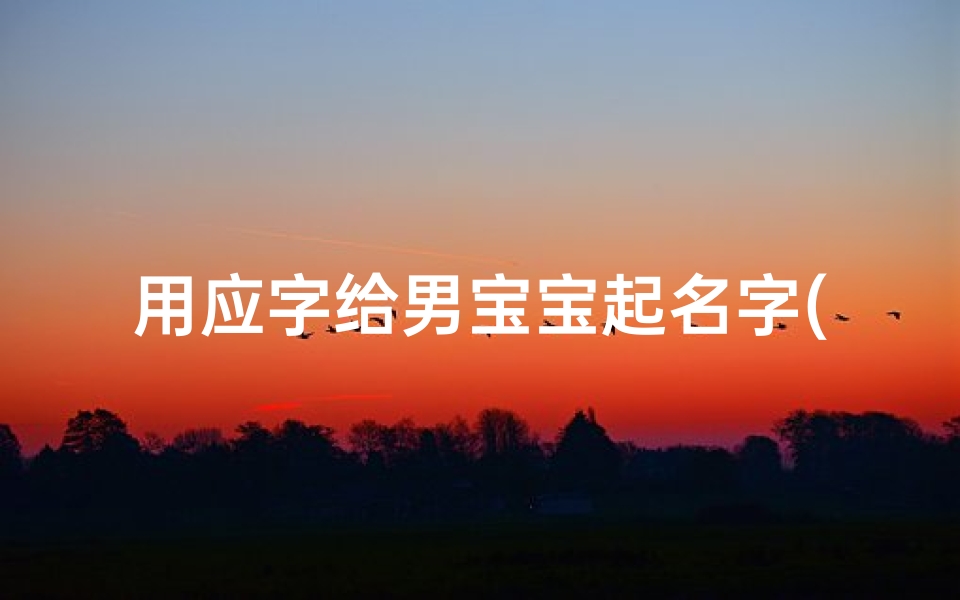 用应字给男宝宝起名字(男孩名字姓李,姓李的男孩子起名不宜使用那些汉字)