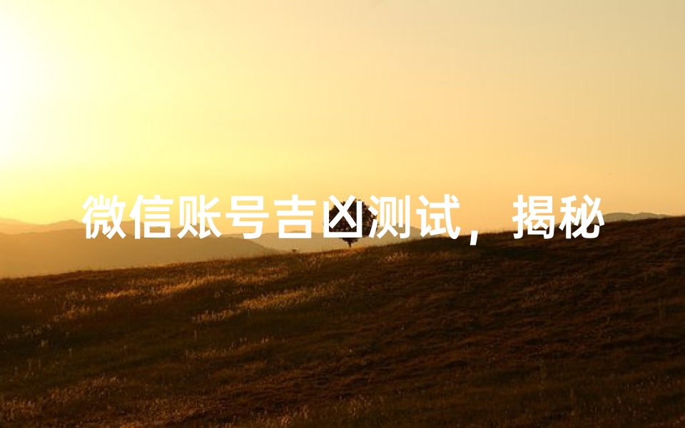 微信账号吉凶测试,揭秘数字背后的运势密码