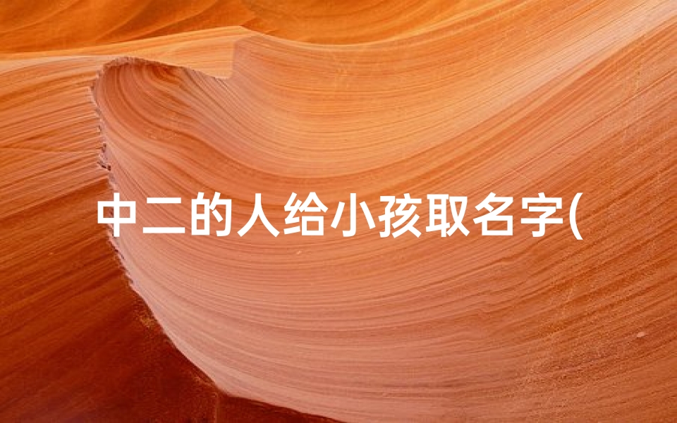 中二的人给小孩取名字(中二的人给小孩取名字大全)